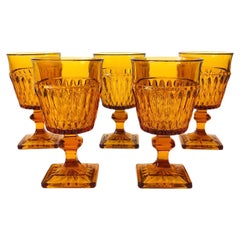 Gobelets à vin ambré de Indiana Glass - Lot de 5