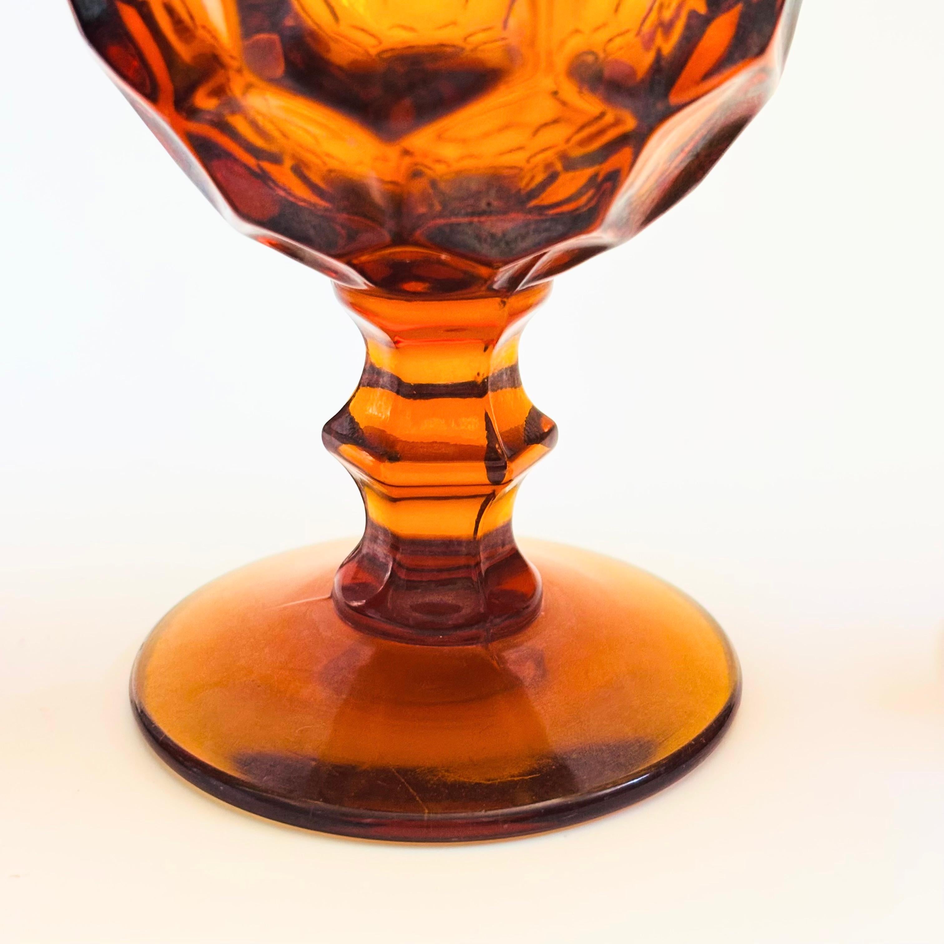 Amber Wine Goblets, Provincial by Imperial Glass - Set of 4 For Sale 1