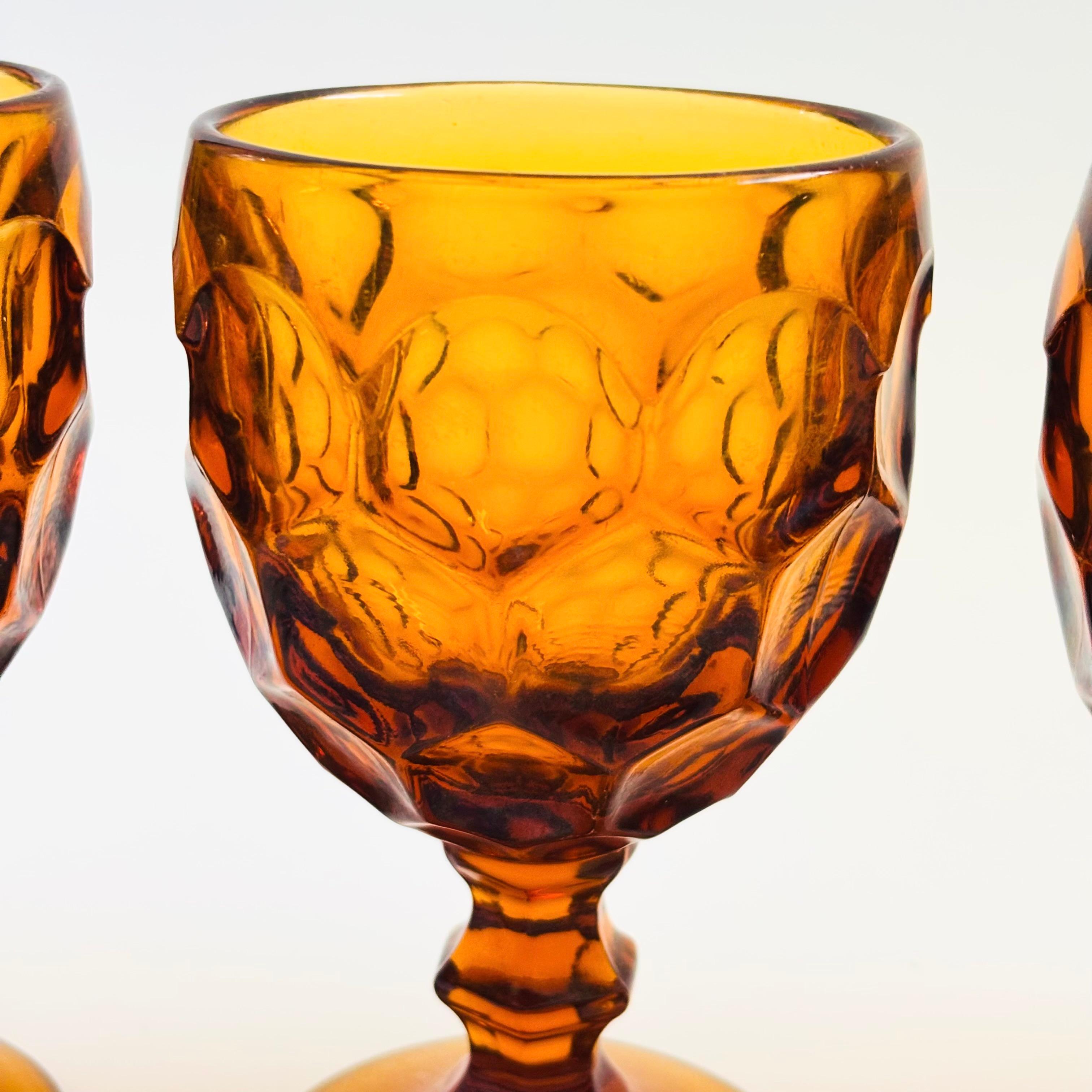 Amber Wine Goblets, Provincial by Imperial Glass - Set of 4 For Sale 2