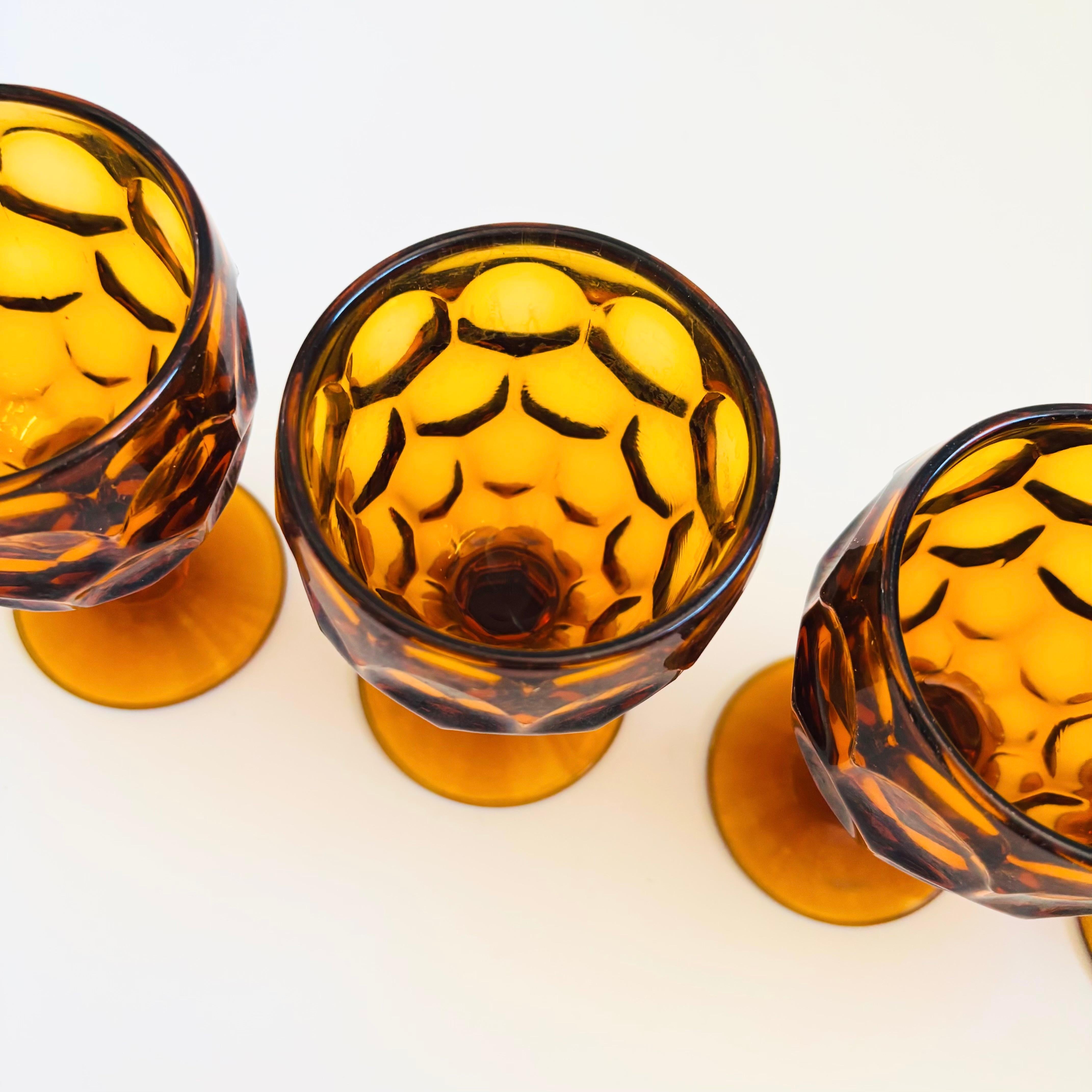 Amber Wine Goblets, Provincial by Imperial Glass - Set of 4 For Sale 3