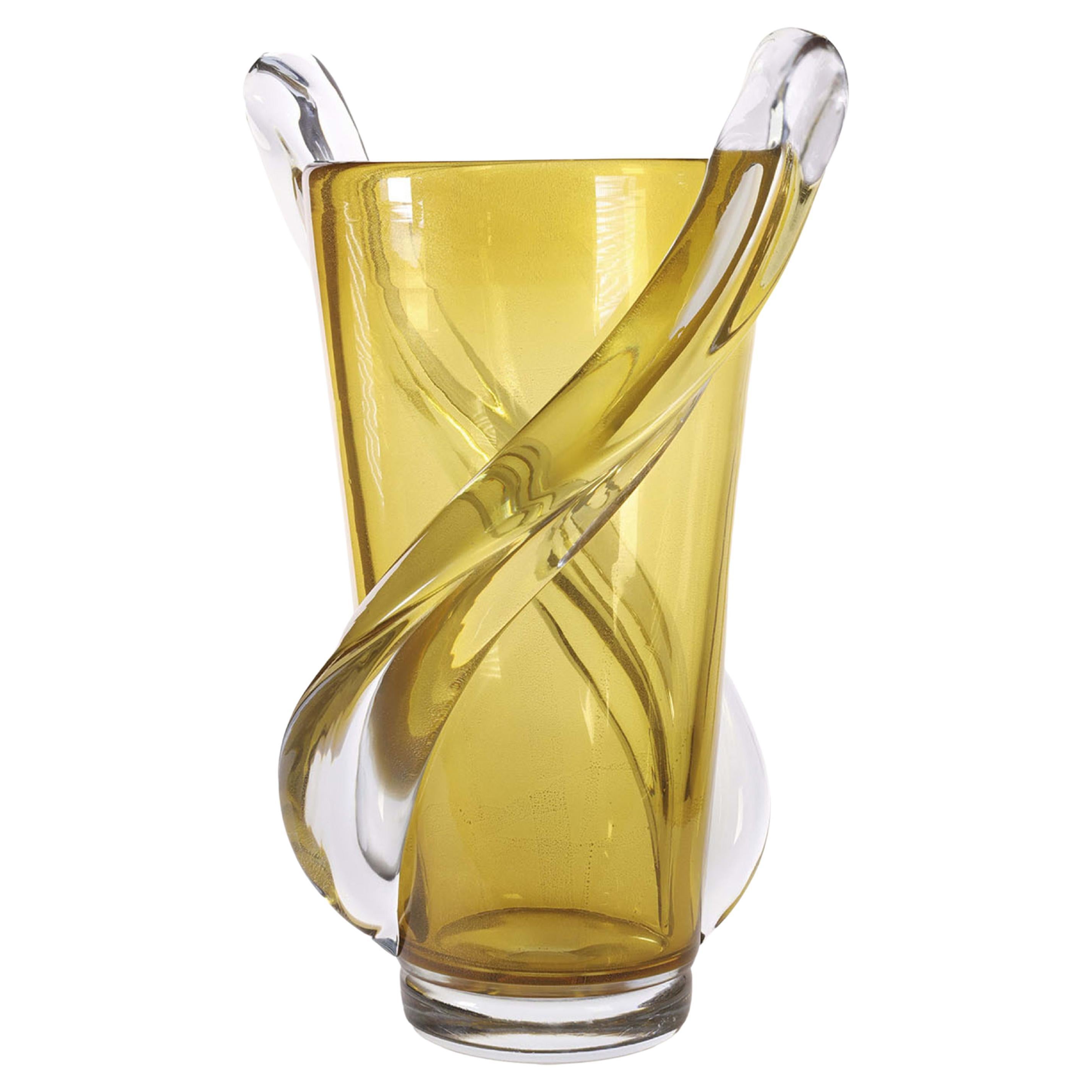 Amber X Murano Glass Vase For Sale