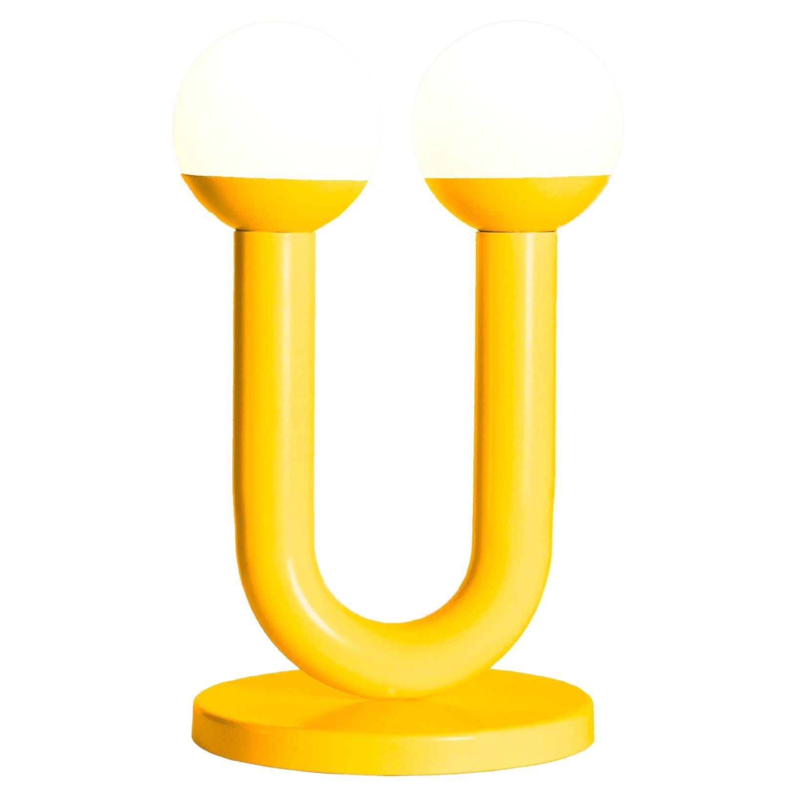Amber Yellow Umu Sculptural Table Lamp by Drusch Design