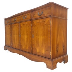 Amber Yew Wood 4 Drawers Door Compartments c1979s Federal Style Sideboards MINT