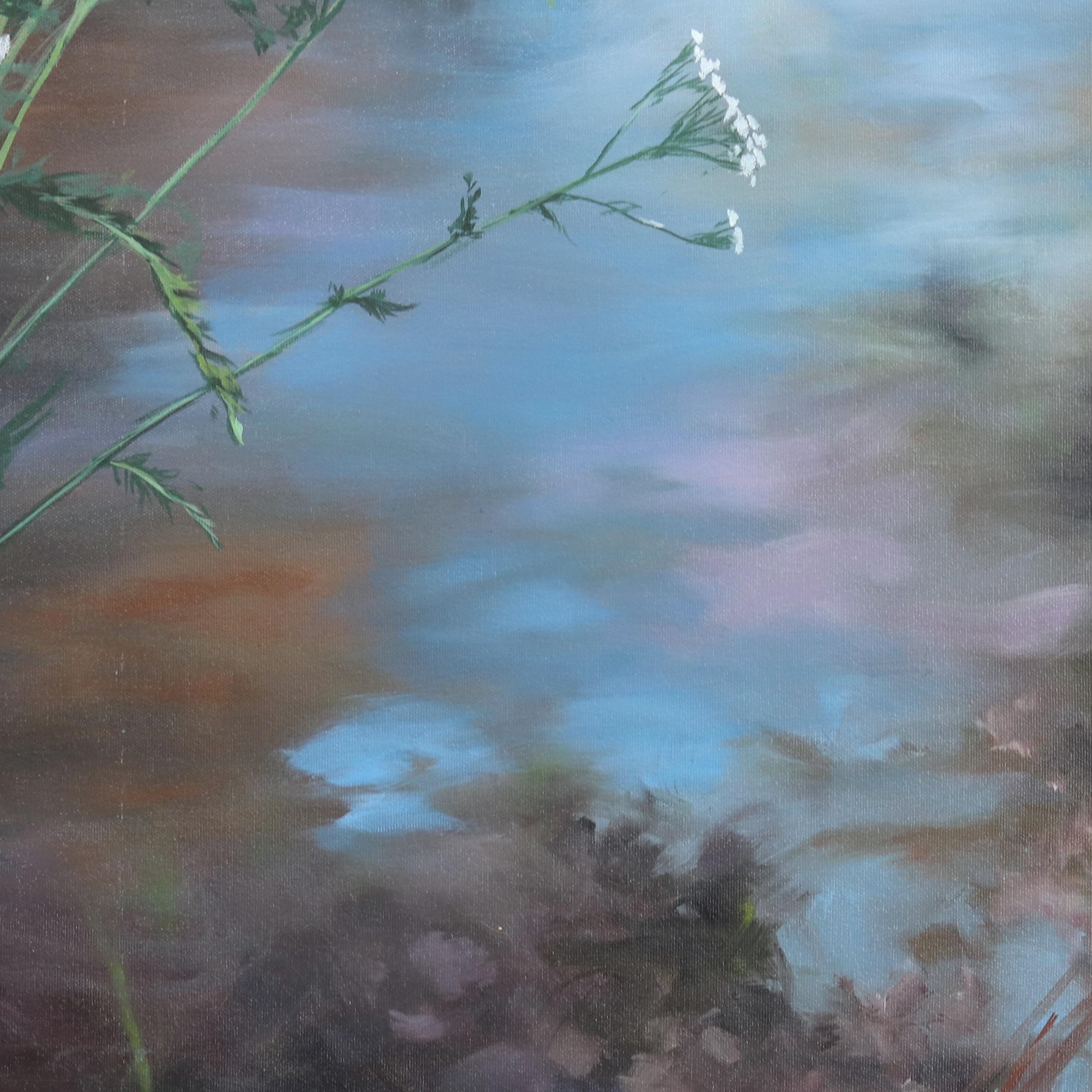 Lornes Pond With Yarrow - Nature Landscape Romantic Realism For Sale 6