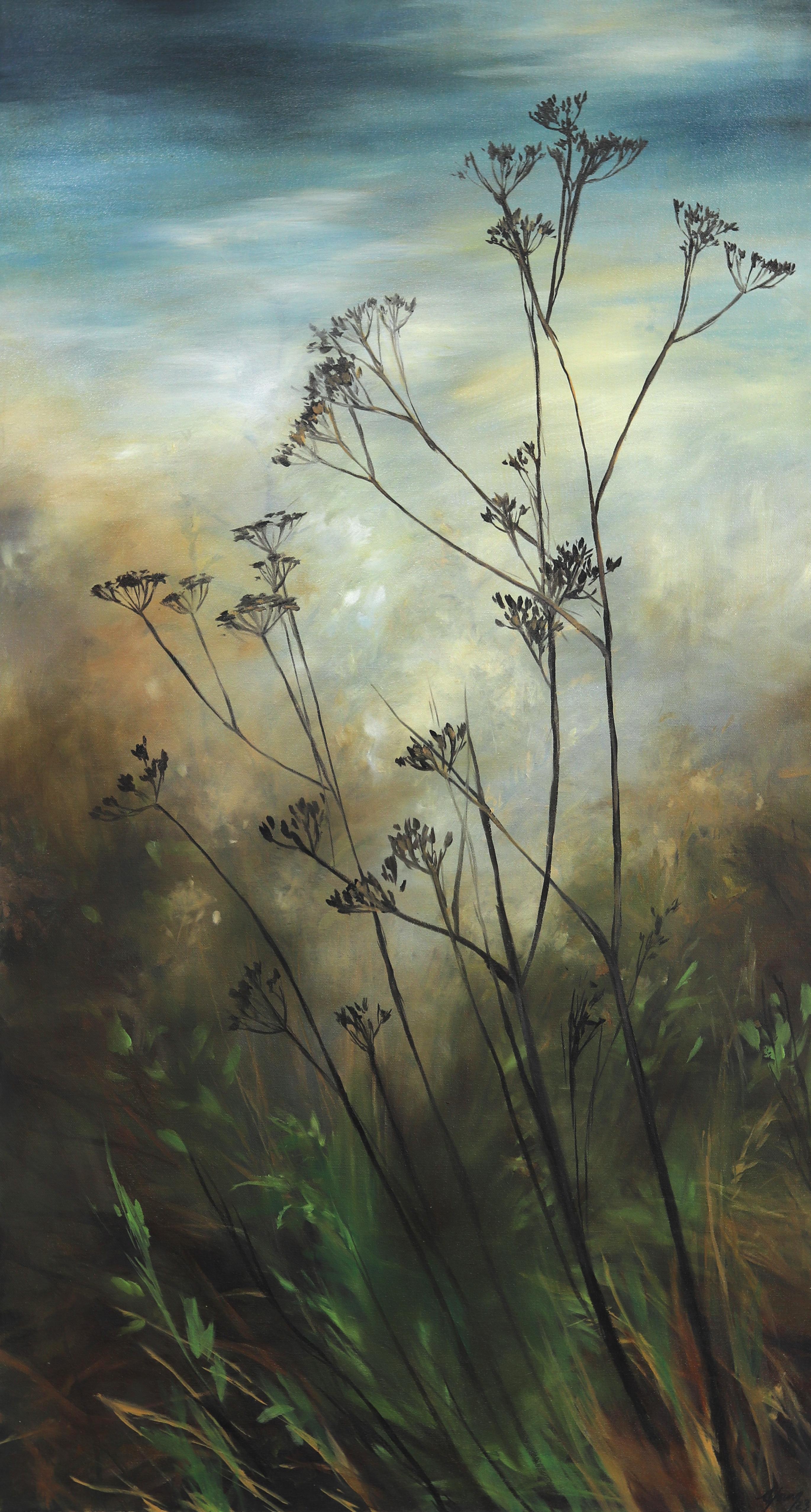 Amber Young Landscape Painting – Wilde Pastinake - Natur Landschaft Romantischer Realismus
