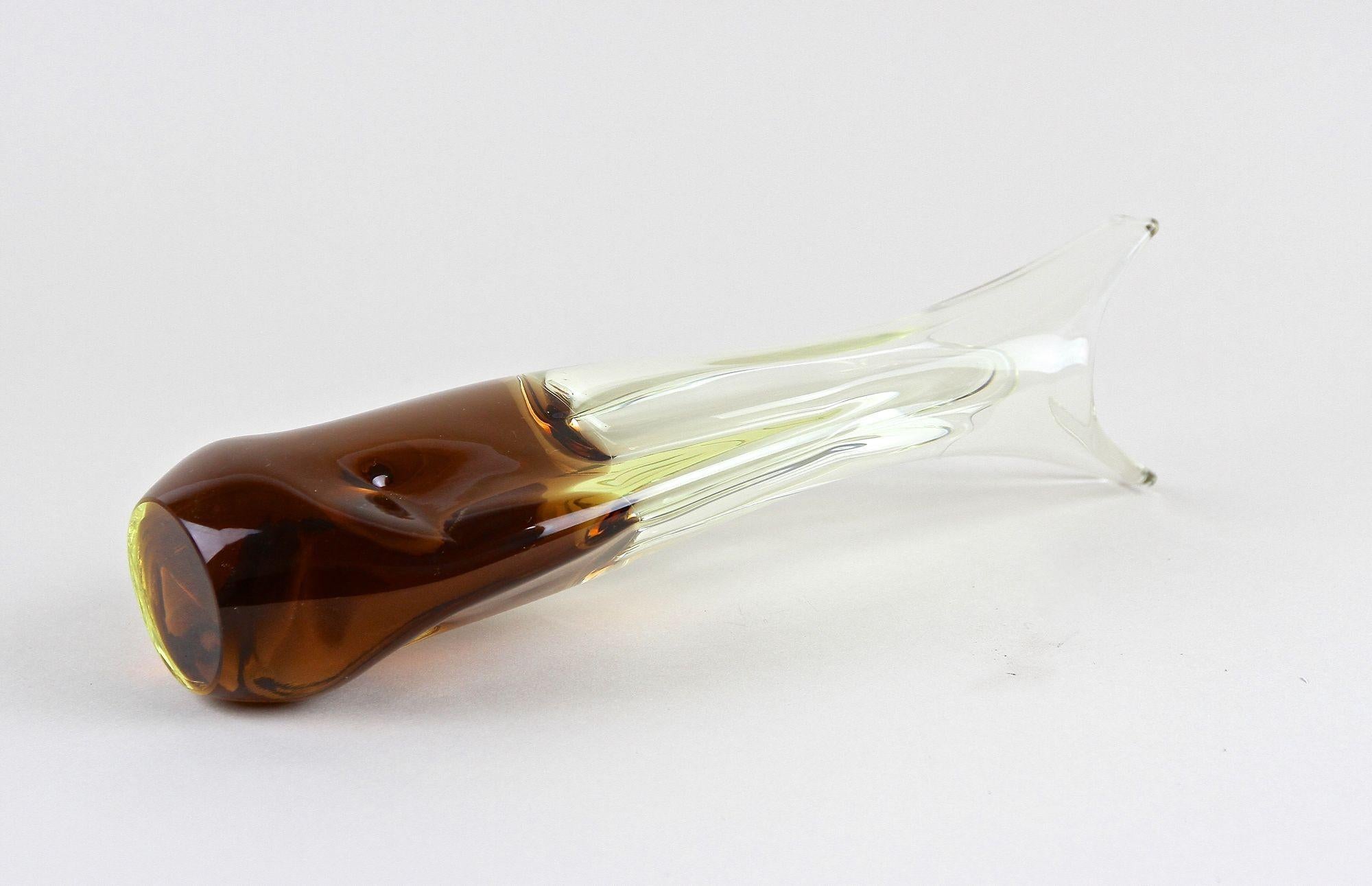 Ambercolored/ Brown Murano Glass Vase, Mid Century, Italy ca. 1960/70 For Sale 7