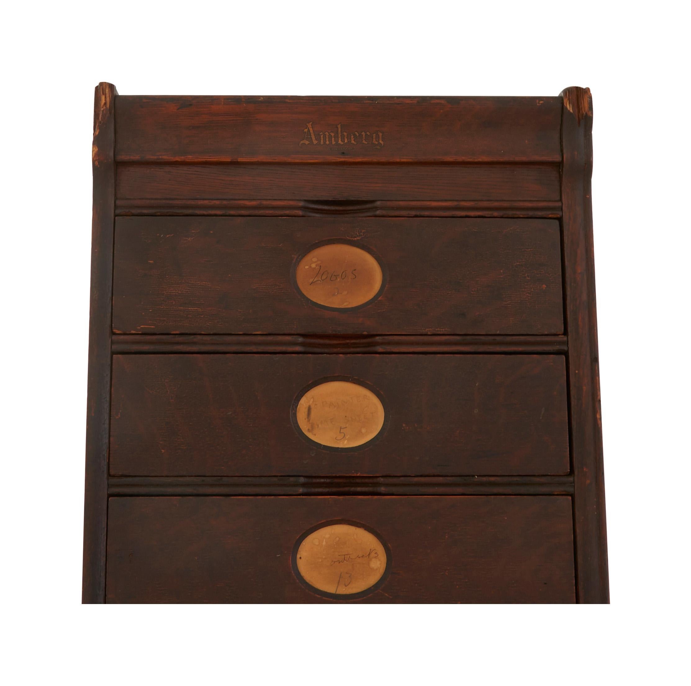 Wood Amberg Imperial Letter Filing Cabinet