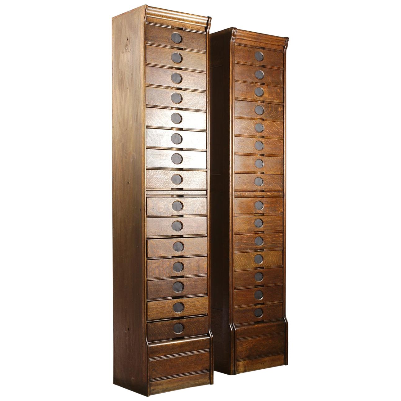 Amberg's Edwardian Oak Letter File Cabinet, 20th Century For Sale