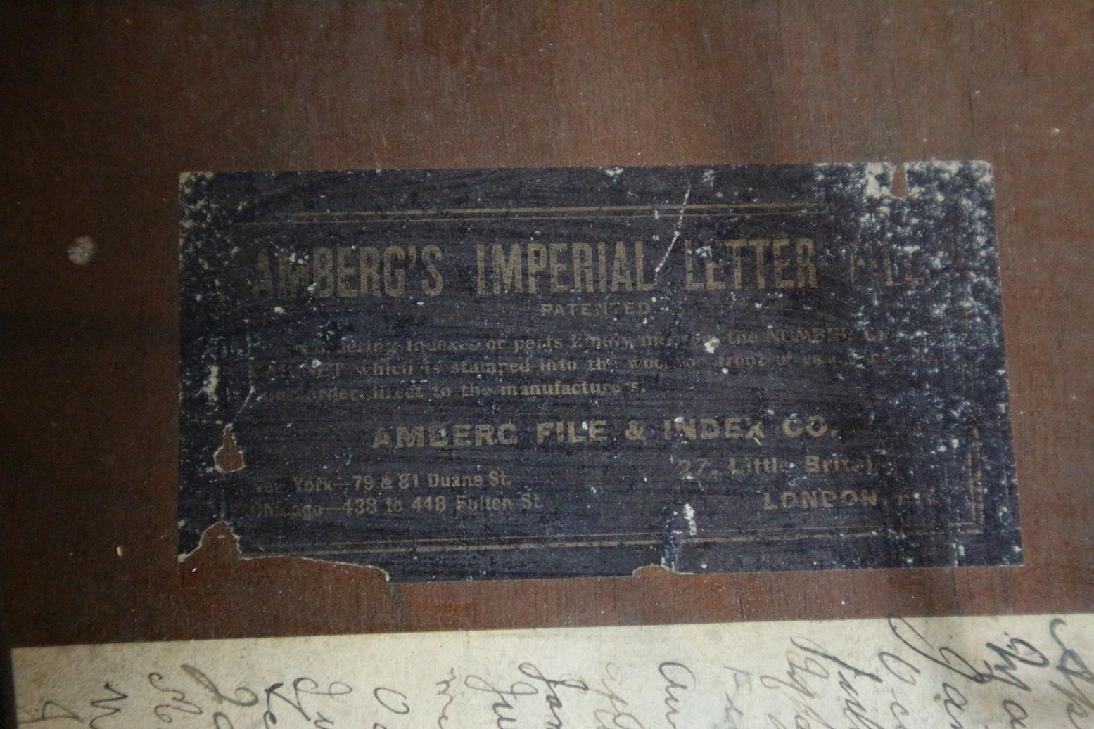 Early 20th Century Amberg's Imperial Letter File by Amberg File & Index Co.