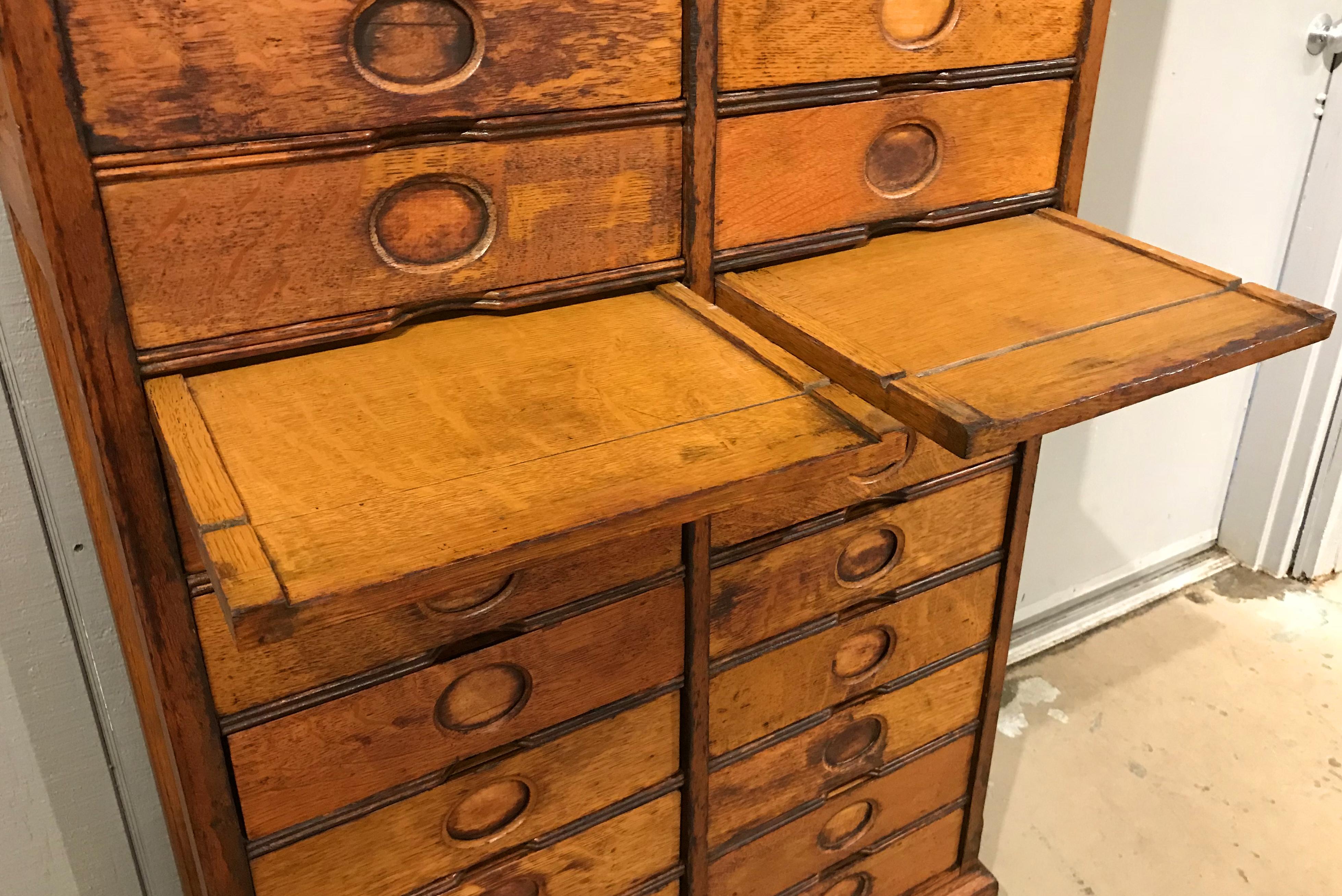 Amberg’s Imperial Letter File Multi-Drawer Cabinet, circa 1920 In Good Condition In Milford, NH