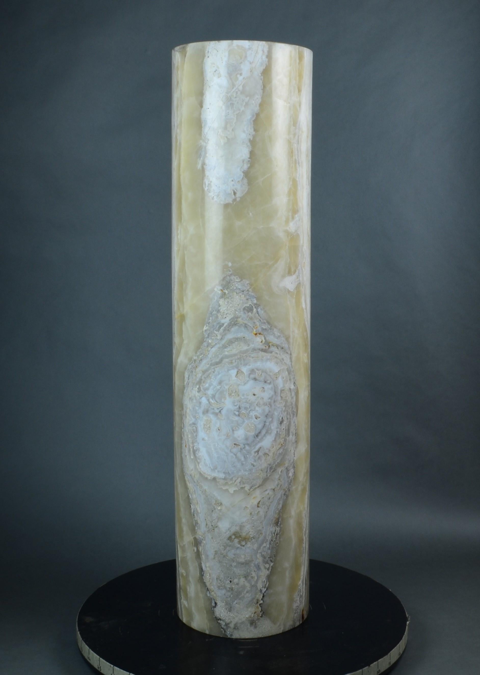 Hand-Carved Ambient Floor Lamp in Onyx For Sale