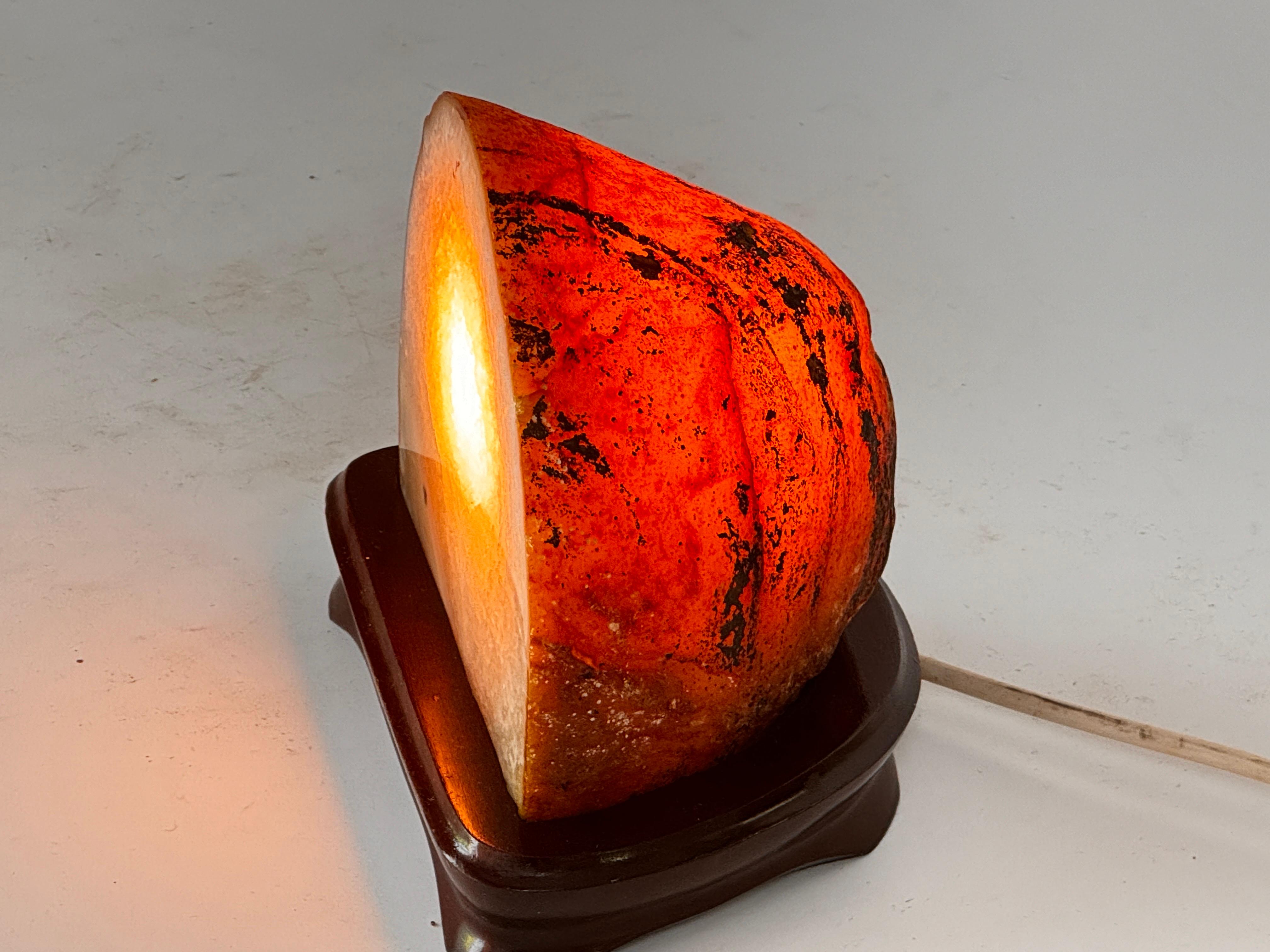 Ambient table lamp in Alethyst 20th century Italy White and Brown Color In Good Condition For Sale In Auribeau sur Siagne, FR