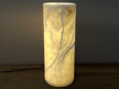 Onyx Table Lamp, Hand-Carved, Modern Design, Ambient Lighting, Mexico