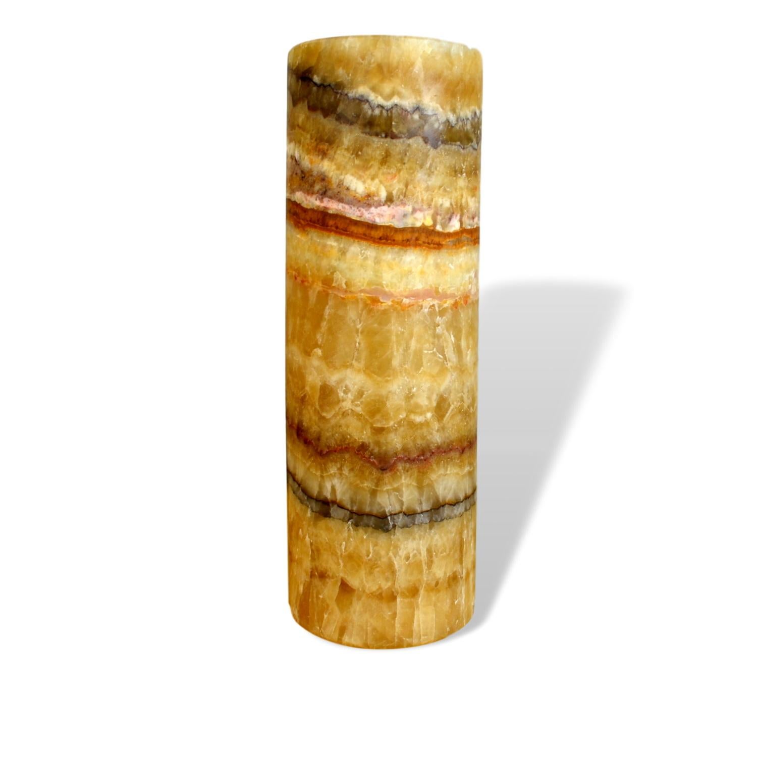 Mexican Ambient cylinder shaped Table Lamp in Onyx