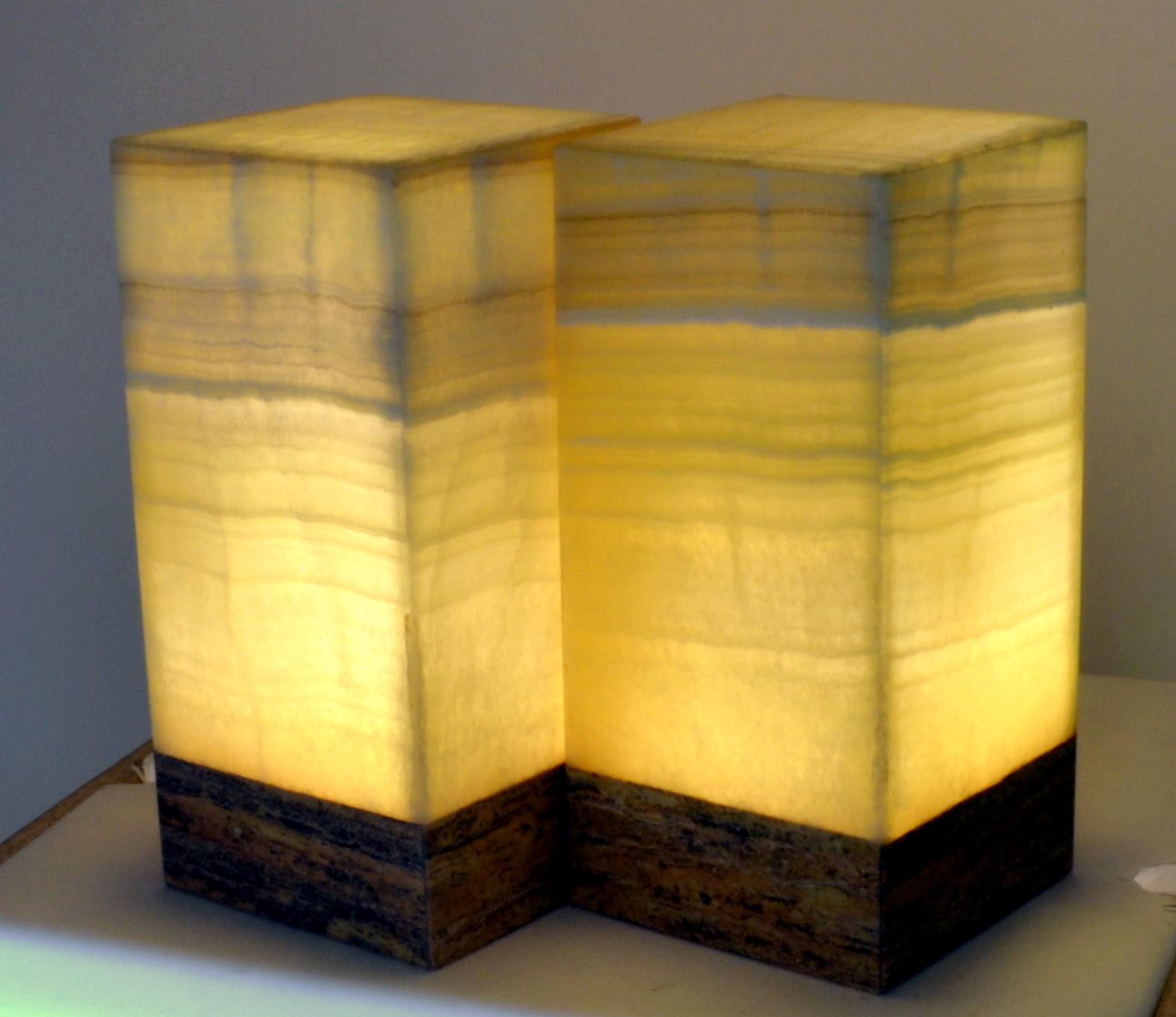 Other Pair of Onyx Nightstand Lamps For Sale