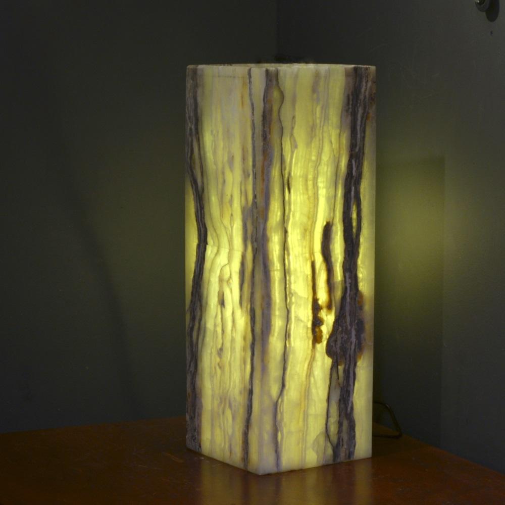 Mexican Ambient Table Lamp in Onyx For Sale