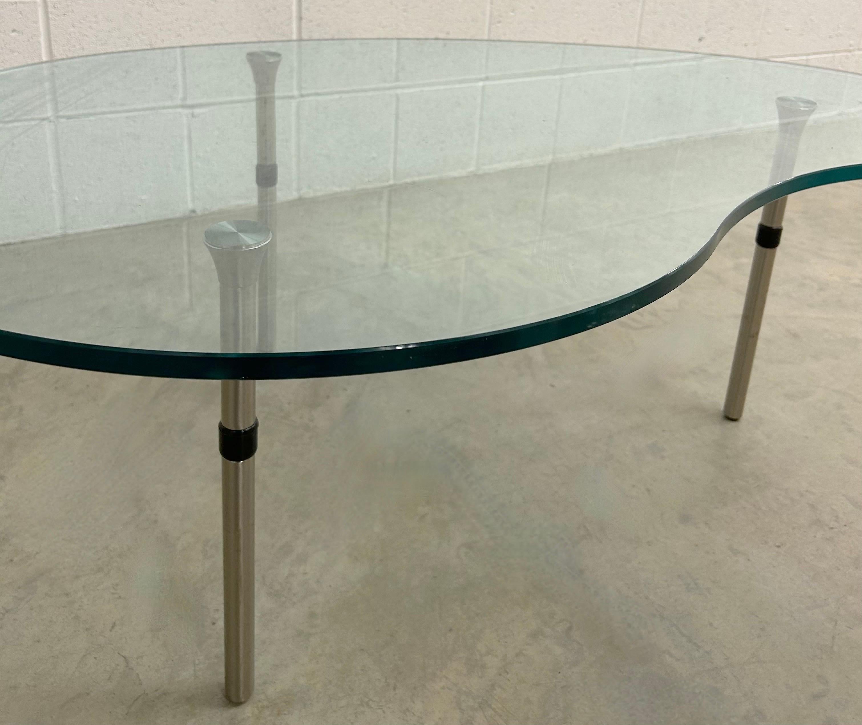 Metalwork Ambo Glass Top Coffee Table by Enzo Mari for Zanotta, Italy 1980’s For Sale