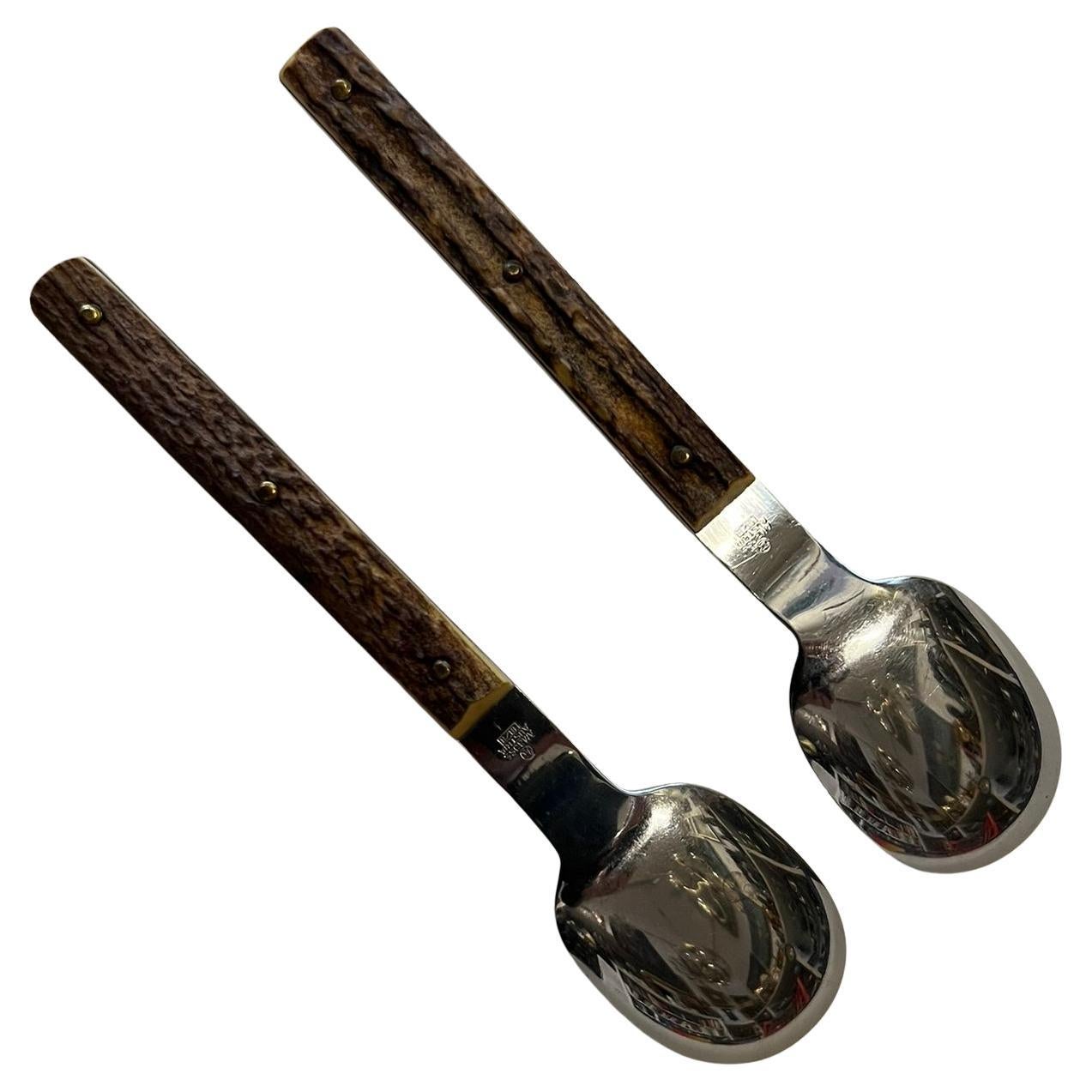 Amboss Besteck mit Geweihgriffen Österreich, 1960er Jahre (Mitte des 20. Jahrhunderts) im Angebot