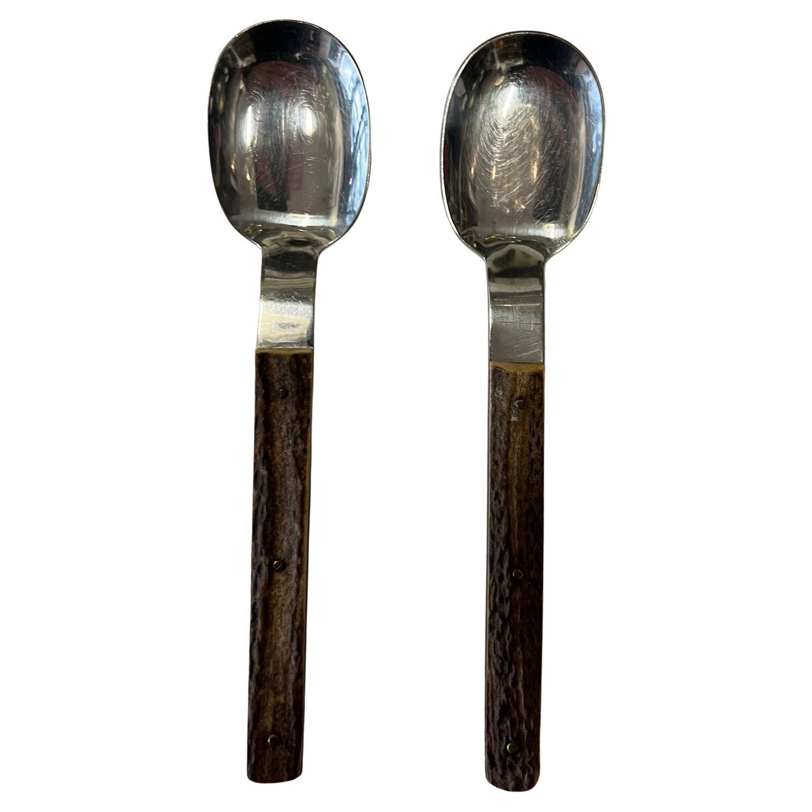 Amboss Besteck mit Geweihgriffen Österreich, 1960er Jahre (Edelstahl) im Angebot