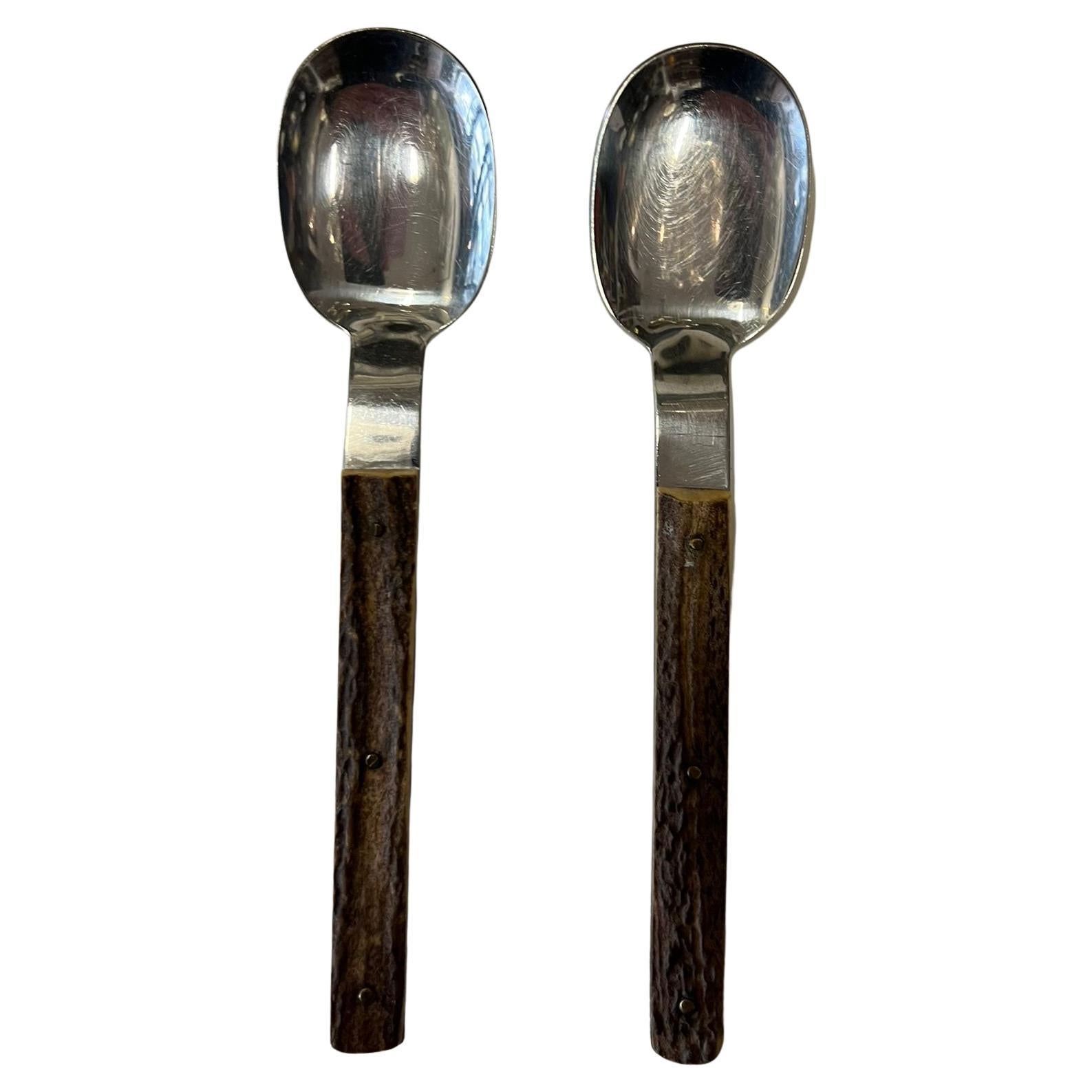 Stainless Steel Amboss Cutlery with Antler Handles Austria, 1960s For Sale