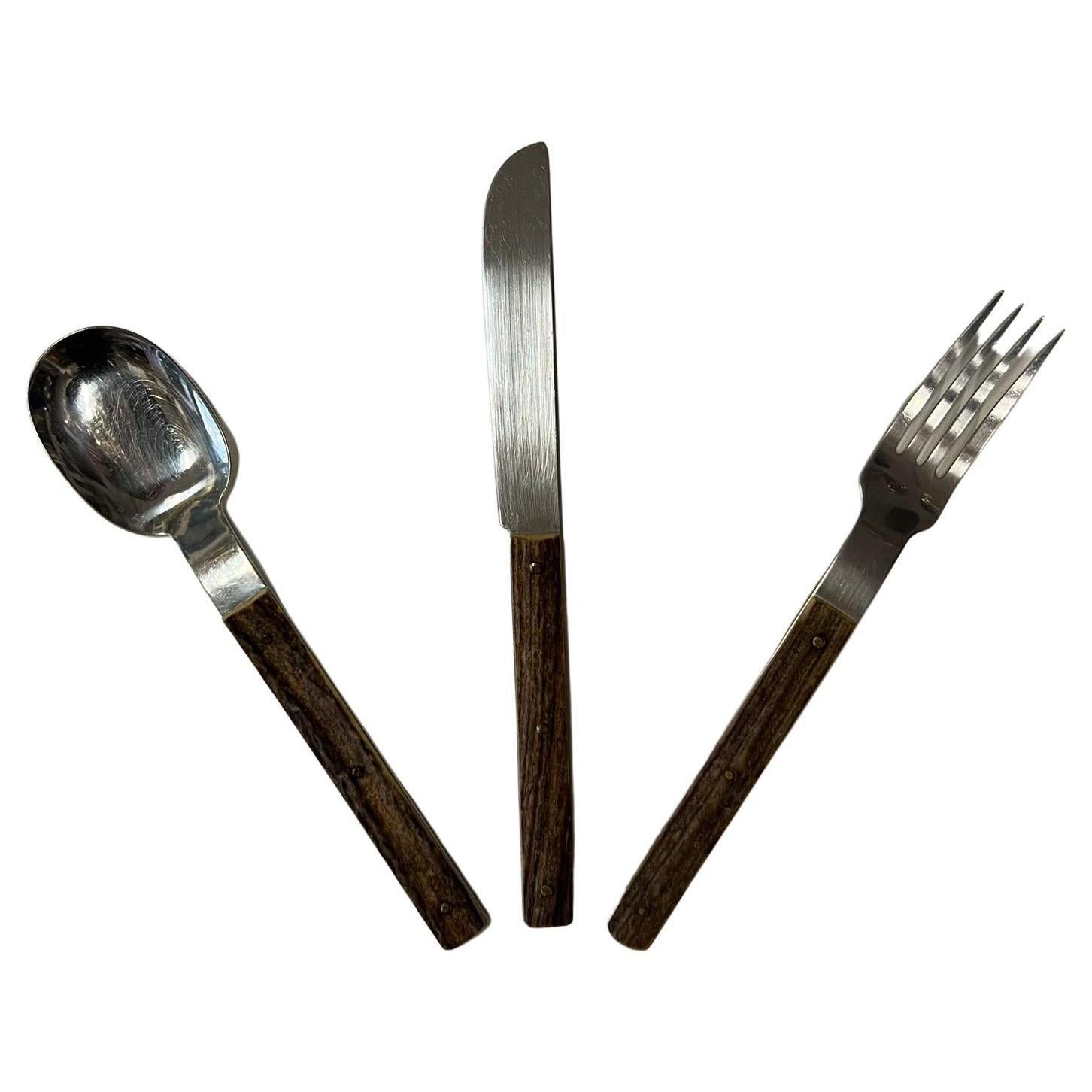 Amboss Cutlery with Antler Handles Austria, 1960s For Sale 2