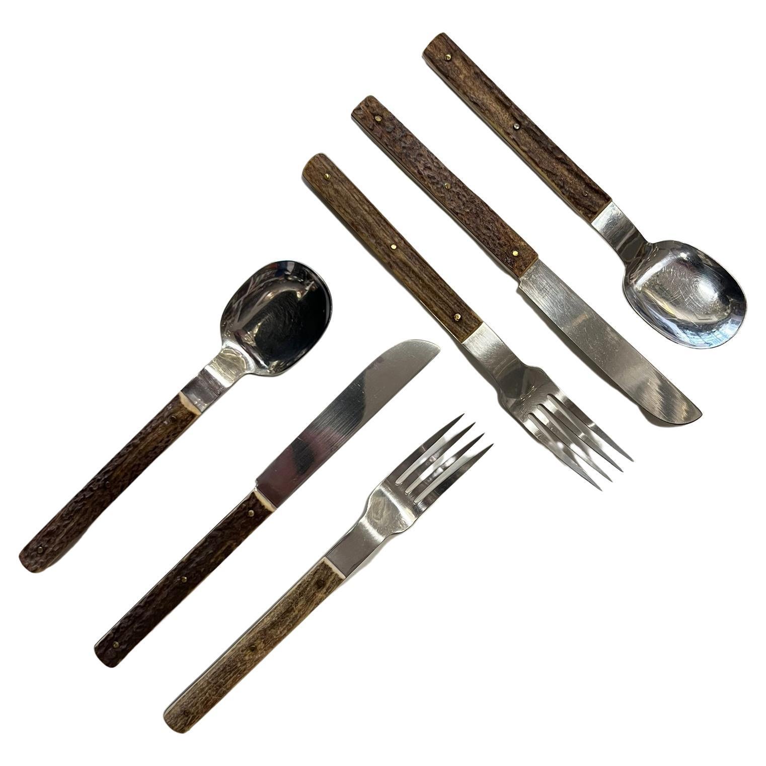 Amboss Cutlery with Antler Handles Austria, 1960s For Sale