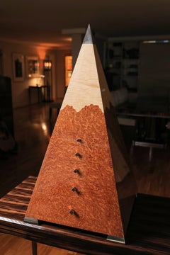 Amboyna and Sycamore Pyramid Chest of Drawers. 21st Century