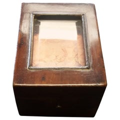 Used Amboyna Display Box with Beveled Glass