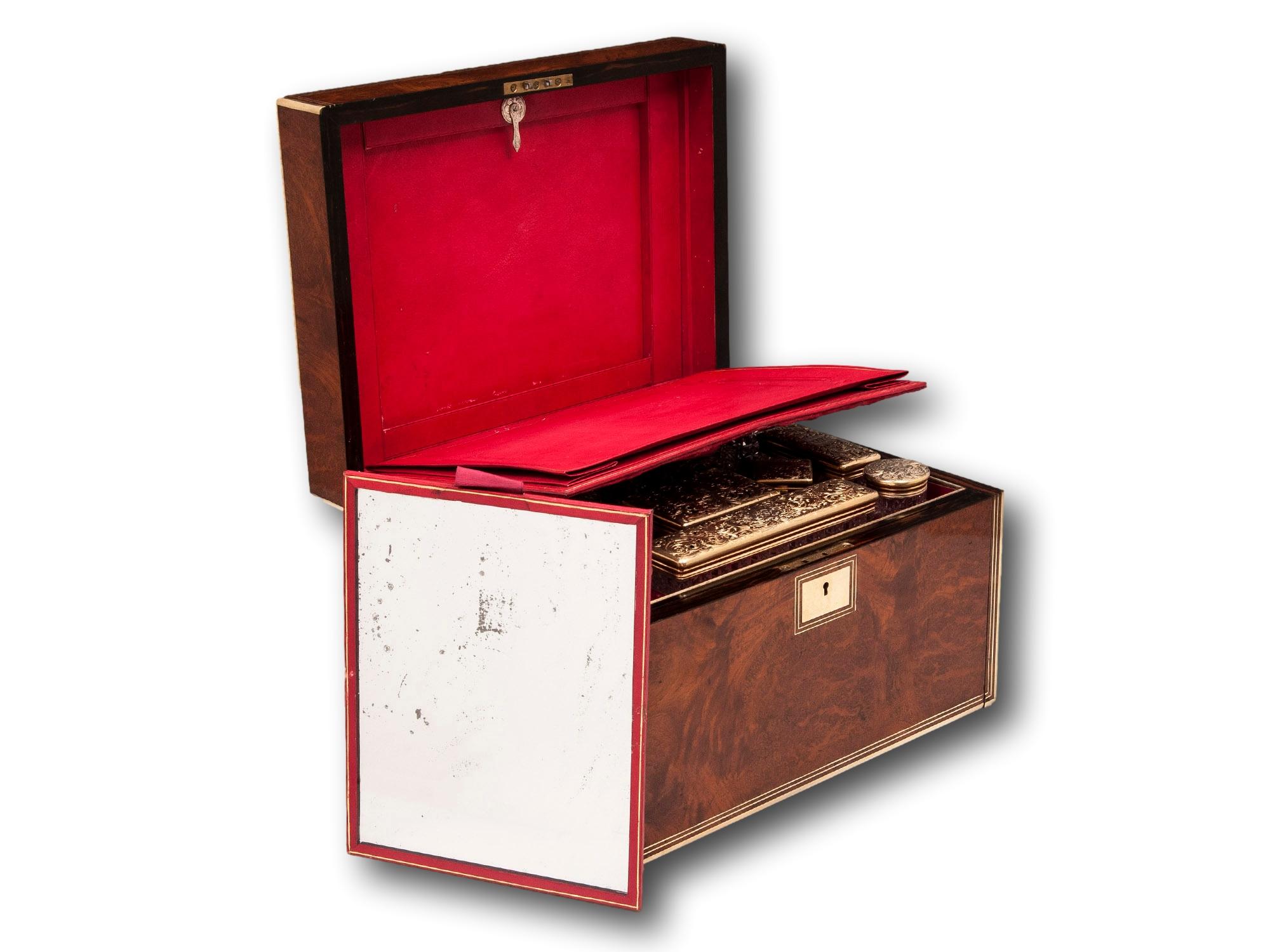 Amboyna Vanity Box Joseph Rodgers & Sons For Sale 1