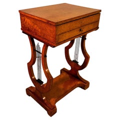 Amboyna Wood Austrian Biedermeier Sewing Table Circa:1830