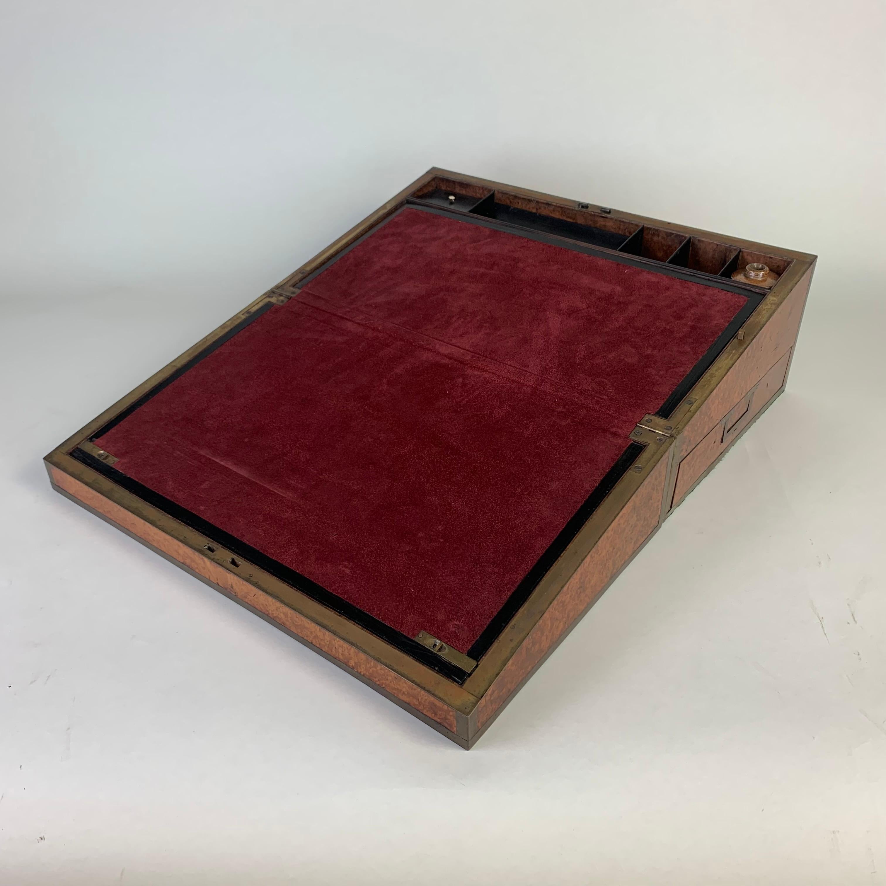 19th Century Amboyna Writing Slope For Sale