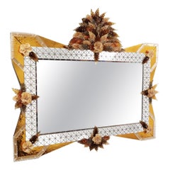 "Ambra" Contemporary Murano Glass Mirror by Fratelli Tosi Murano