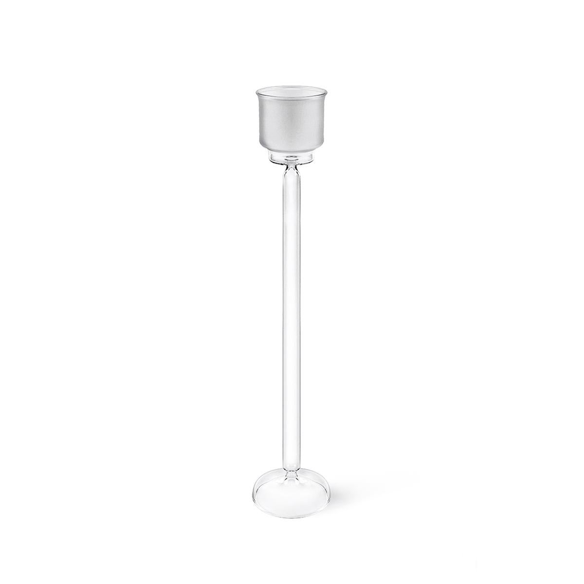 Handgefertigter Kerzenhalter aus geblasenem Glas von Ambra, entworfen von Aldo Cibic (Italienisch) im Angebot