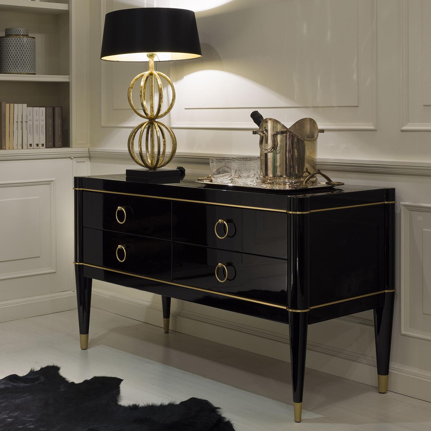 black and gold small sideboard