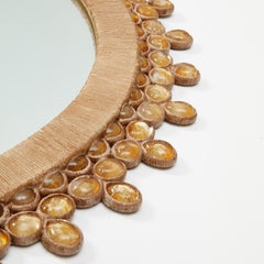 Amber Cabochon Rock Crystal Mirror by David Duncan