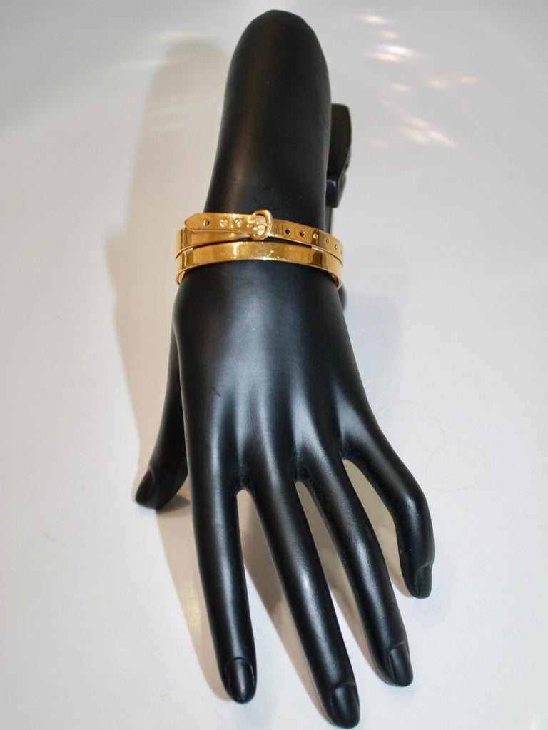Ambre et Louise Small Gold Buckle Cuff For Sale at 1stDibs