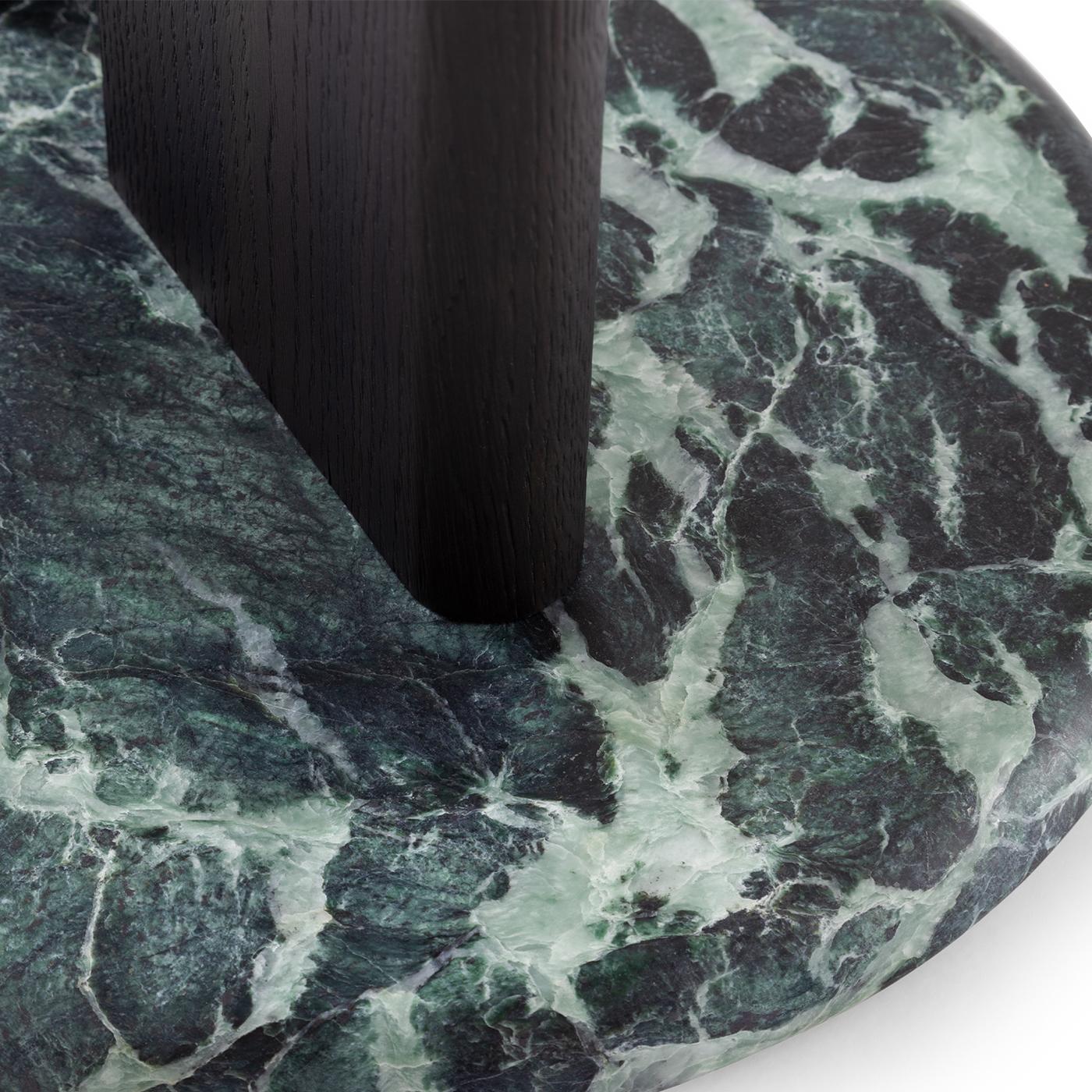 Ambrogio Basso Round Black Side Table with Alps Green Marble Base In New Condition For Sale In Milan, IT