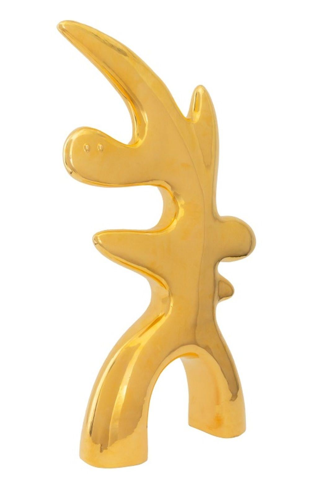 Sculpture en céramique émaillée or en vente 2