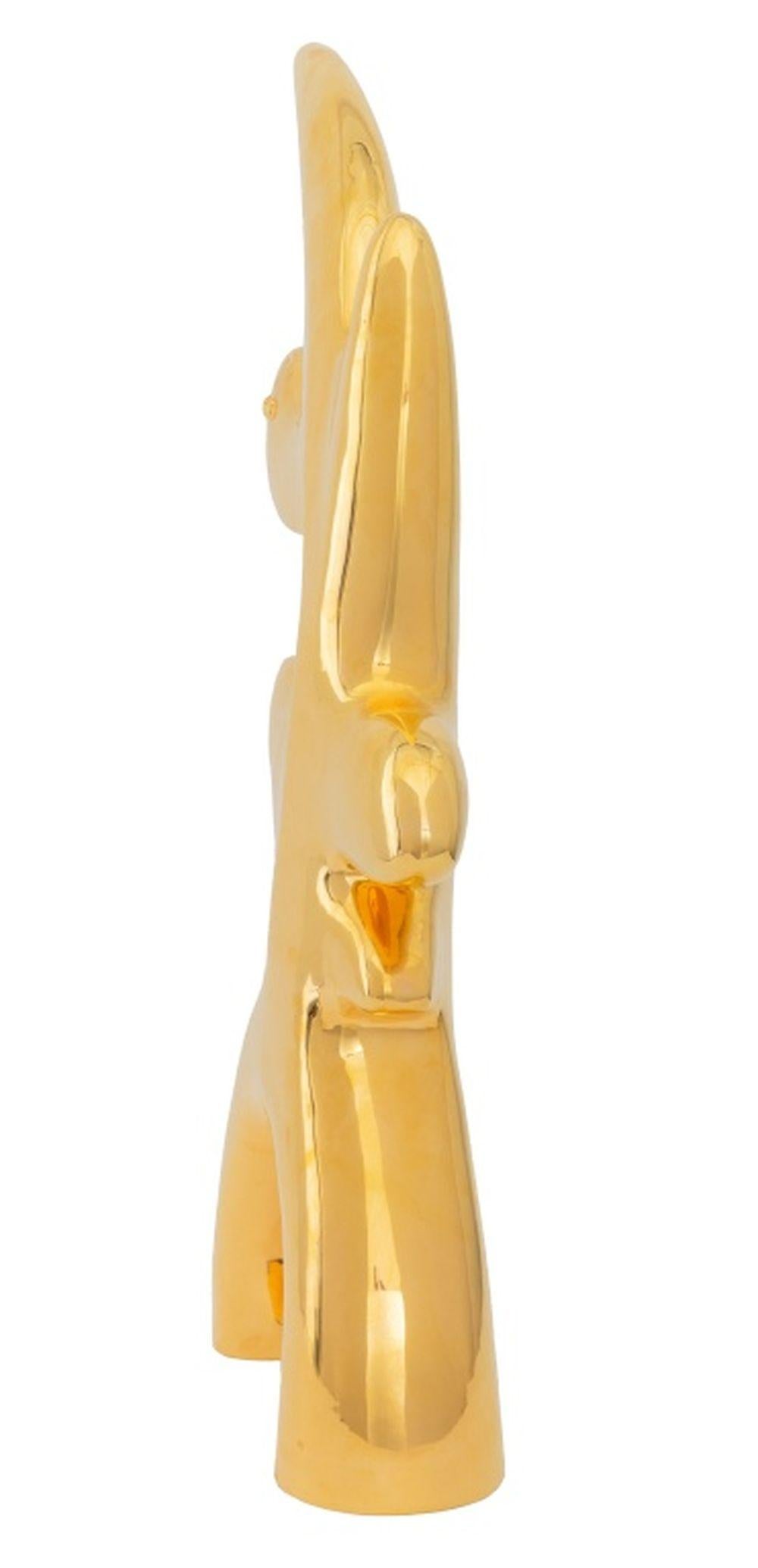 Sculpture en céramique émaillée or en vente 5