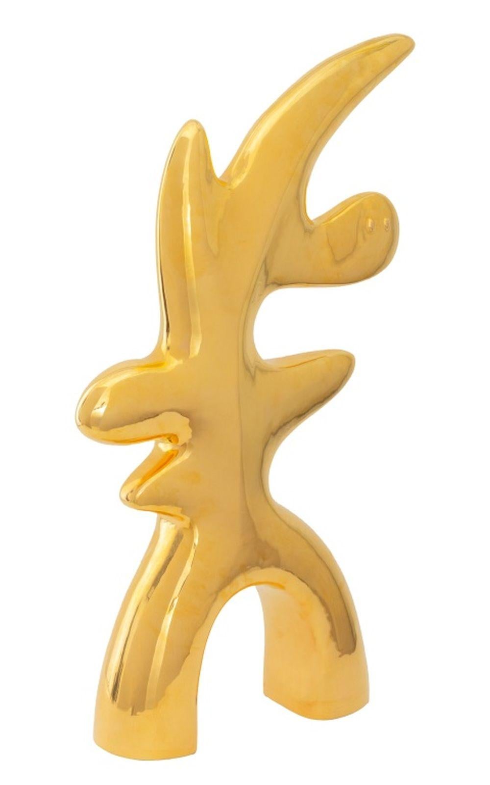 Sculpture en céramique émaillée or en vente 6