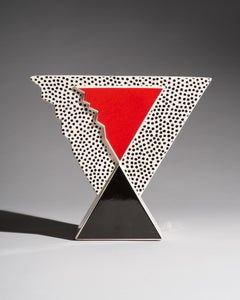 Ambrogio Pozzi Enigma Geometric Porcelain Vase for Arte Ceramica Romana, 1987