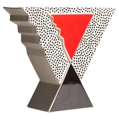 Ambrogio Pozzi Enigma Geometric Porcelain Vase for Arte Ceramica Romana, 1987