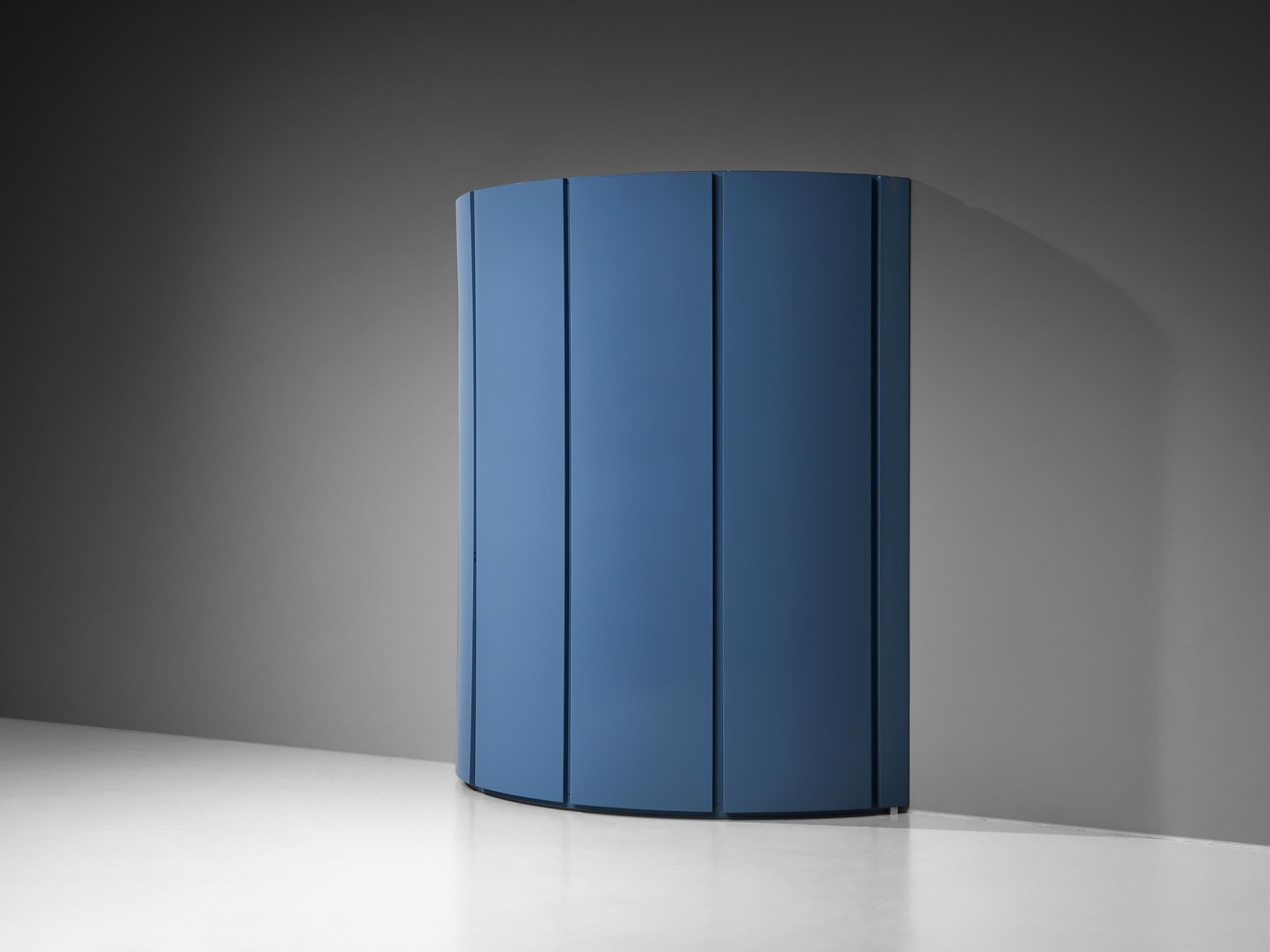 Post-Modern Ambrogio Tresoldi e Alberto Salvati Wardrobe Cabinet in Purple Blue Wood For Sale