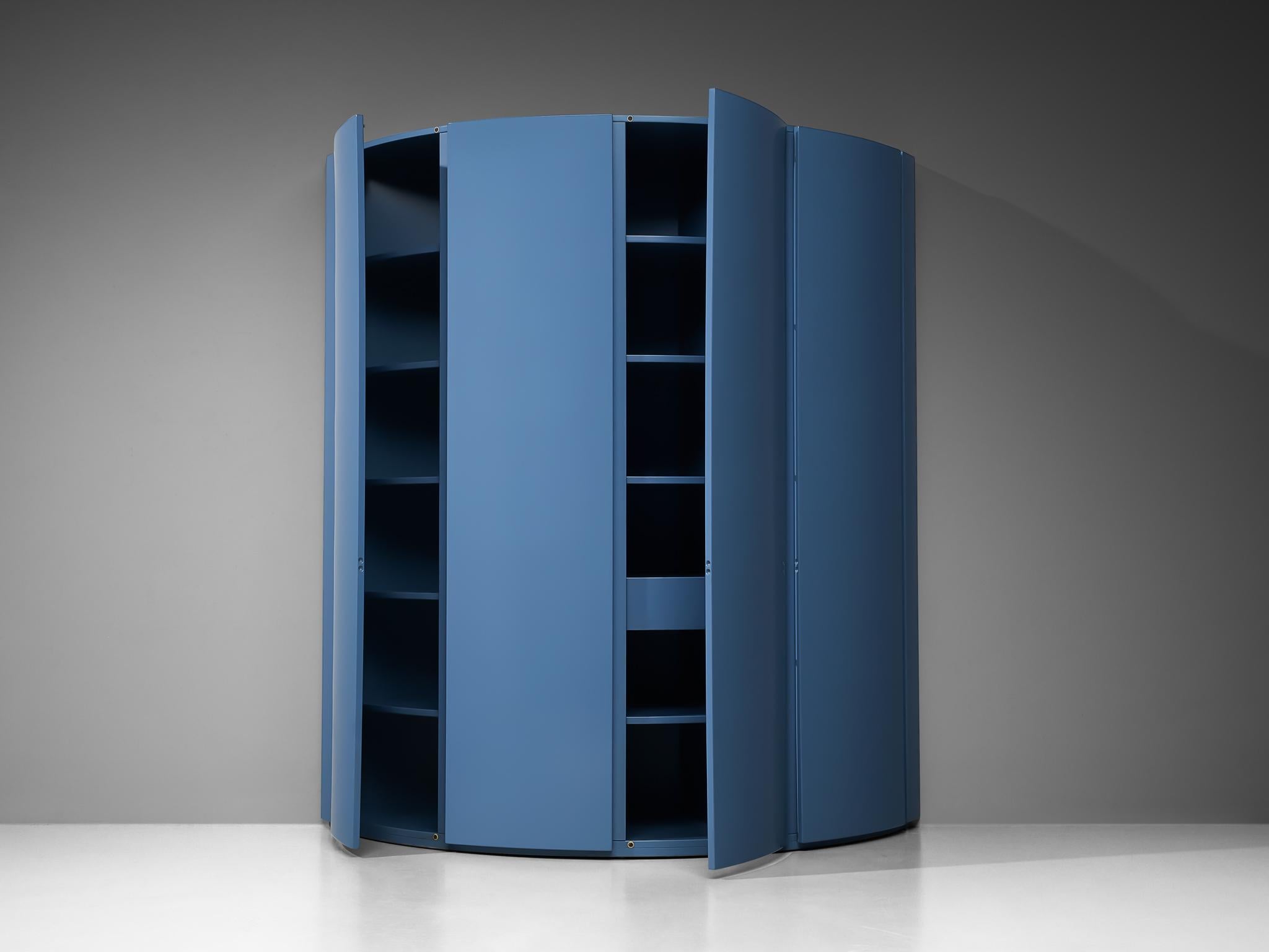 Ambrogio Tresoldi e Alberto Salvati Wardrobe Cabinet in Purple Blue Wood For Sale 1
