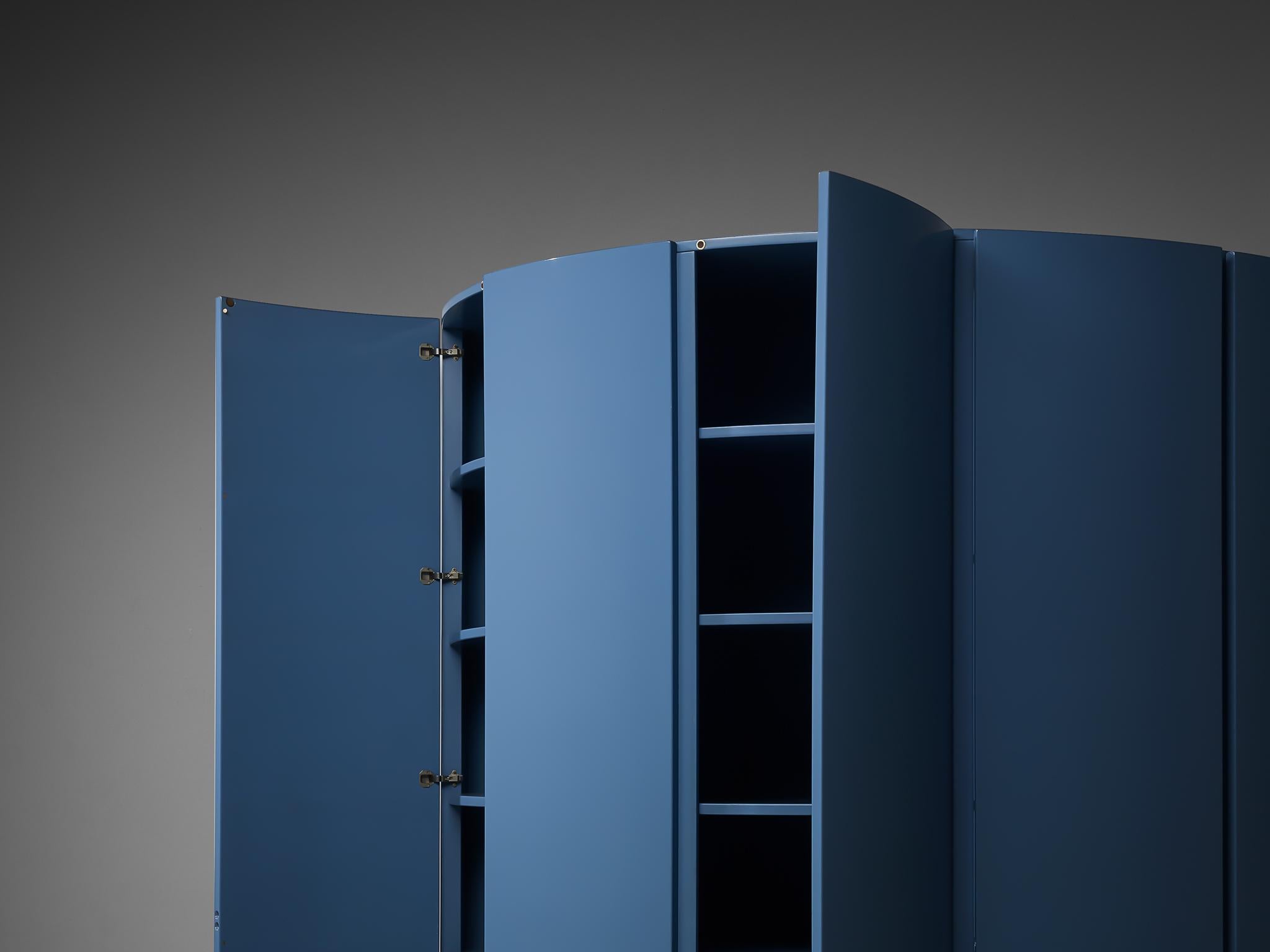 Ambrogio Tresoldi e Alberto Salvati Wardrobe Cabinet in Purple Blue Wood For Sale 3