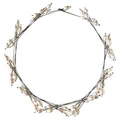 Ambroise Degenève’s Unique Freshwater Pearls, Titanium, Silver Roseaux Necklace