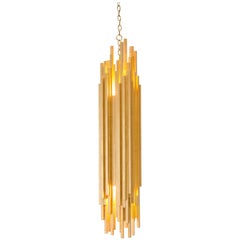 AMBROISE PENDANT - Pendentif moderne asymétrique en feuille d'or