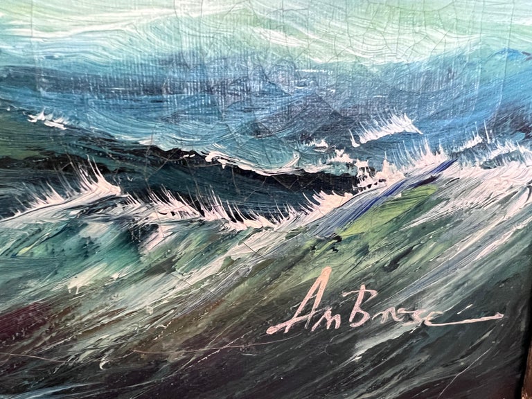 Ambrose - Abrose Large Oil painting on canvas, Seascape, Sailing