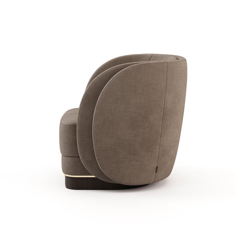 Ambrose Armchair, Portuguese 21st Century Contemporary Upholstered with Fabric In New Condition For Sale In Porto, PT