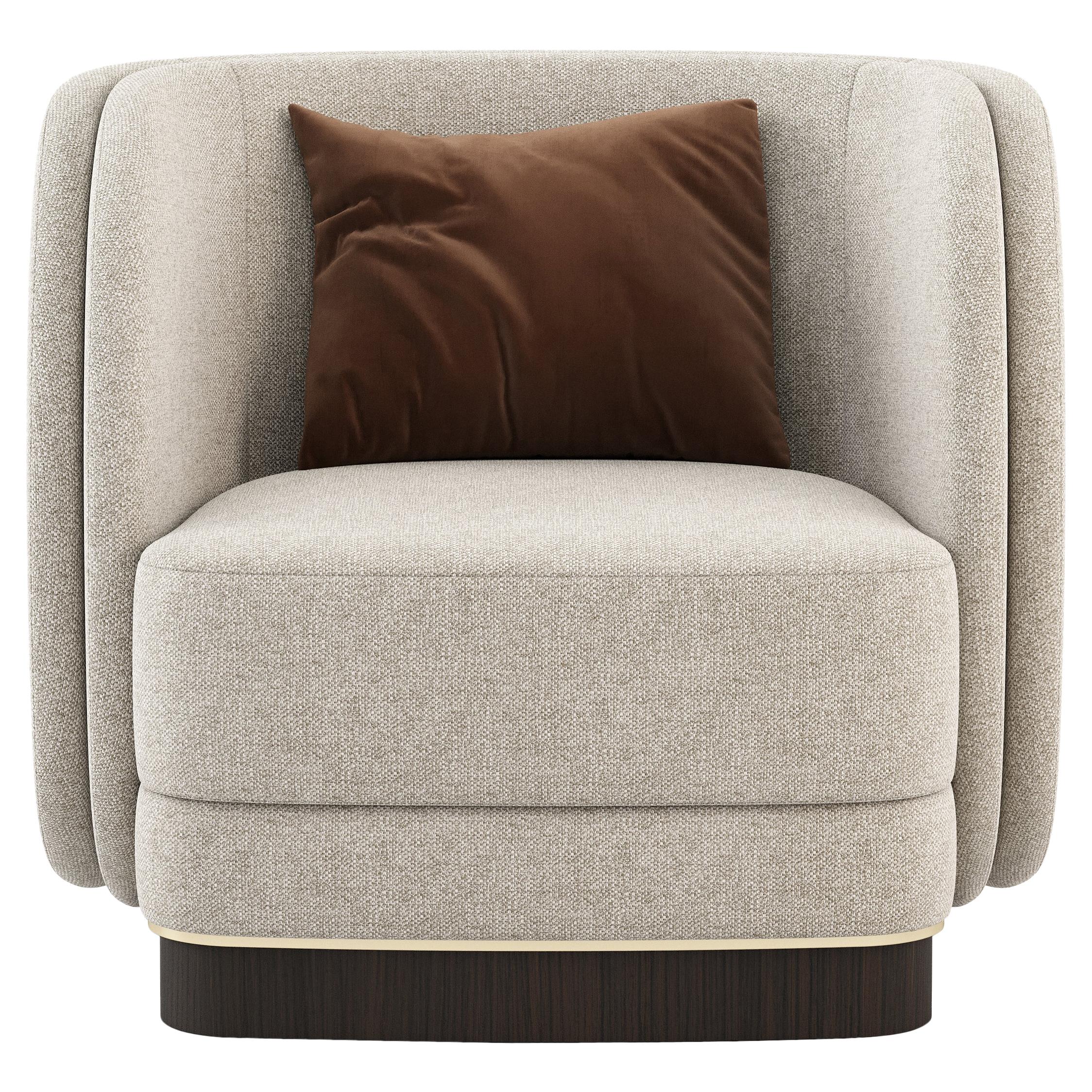 Ambrose Armchair, Portuguese 21st Century Contemporary Upholstered with Leather